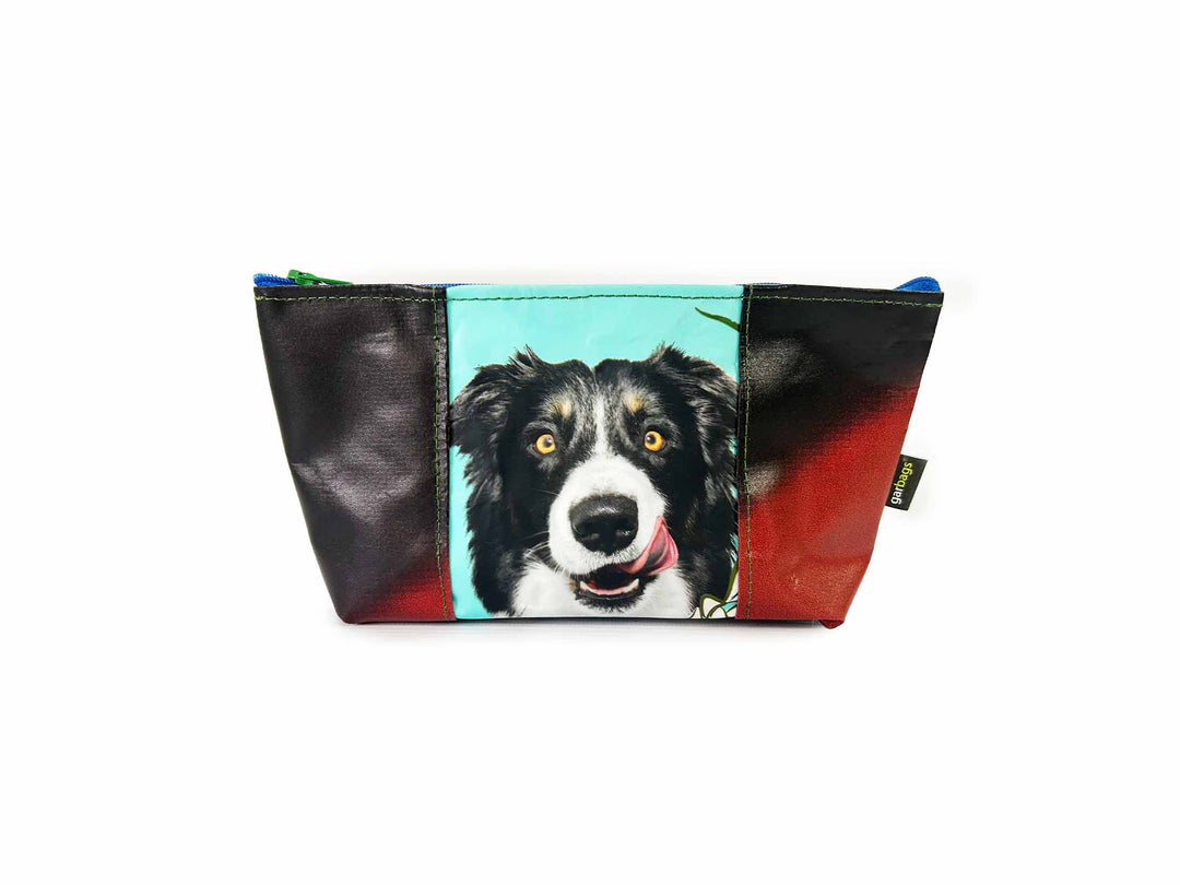 necessaire pet food package & pub banner dog blue & brown