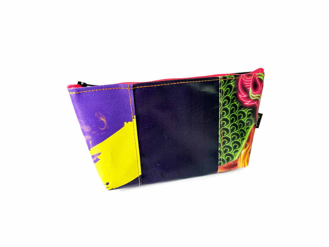 necessaire mini publicity banner black, yellow & purple