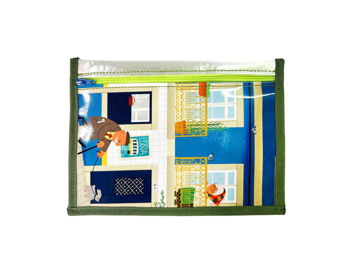 pencil case coffee package bairro de lisboa illustration