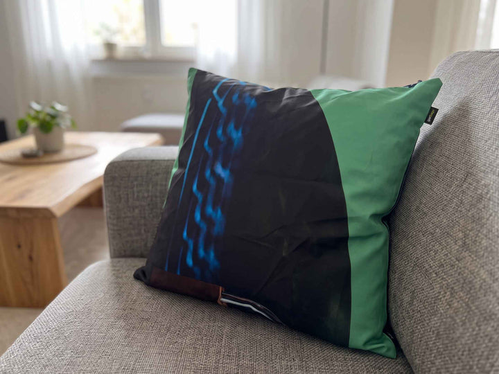 pillow cover publicity fabrics green & black