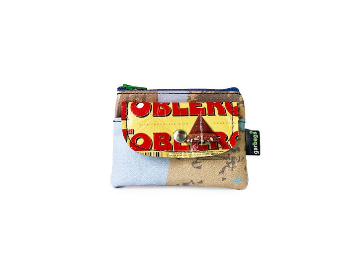 pop purse chocolate package red, yellow & light grey