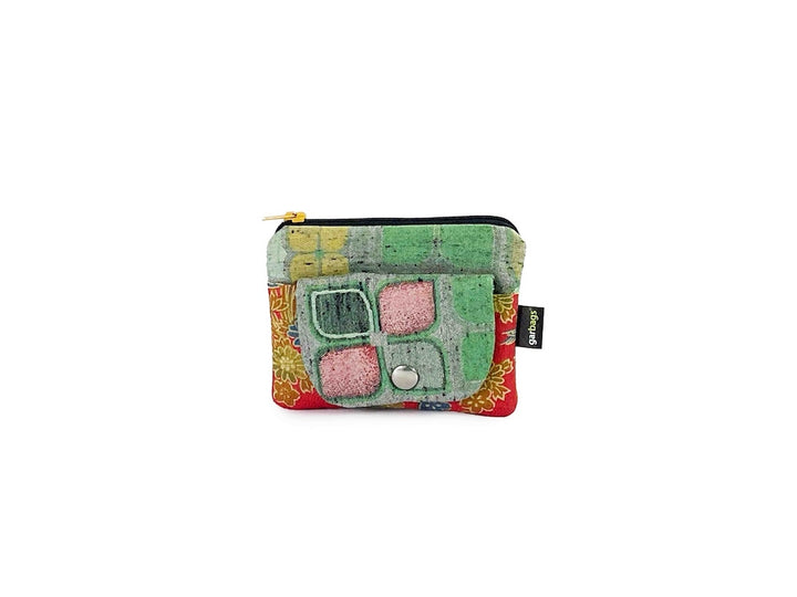 pop purse kimono green & orange