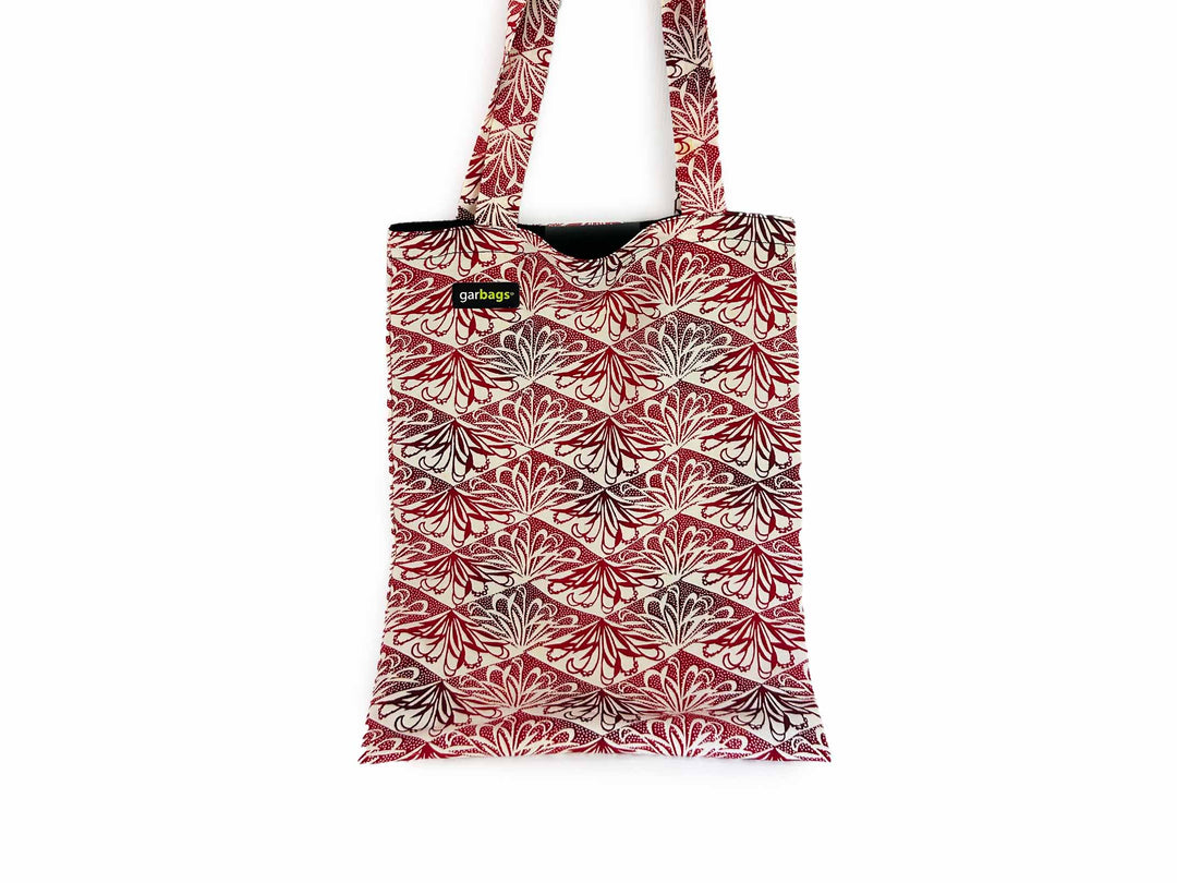 shopping bag red & white kimono