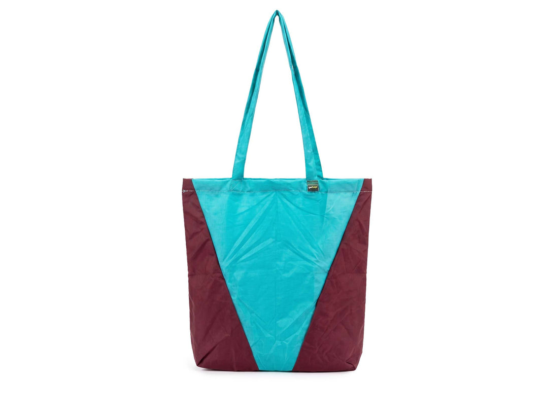 shopping bag umbrella blue & magenta