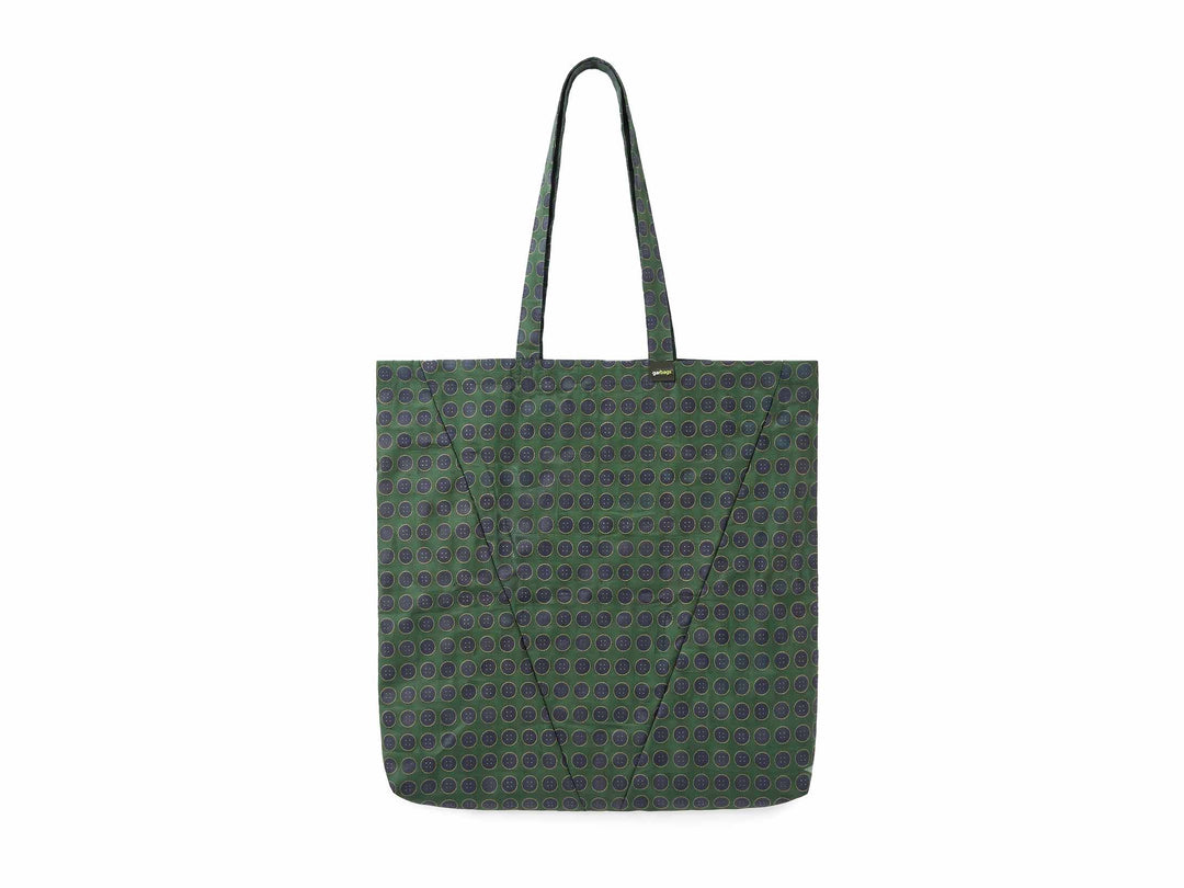 shopping bag umbrella green & blue buttons