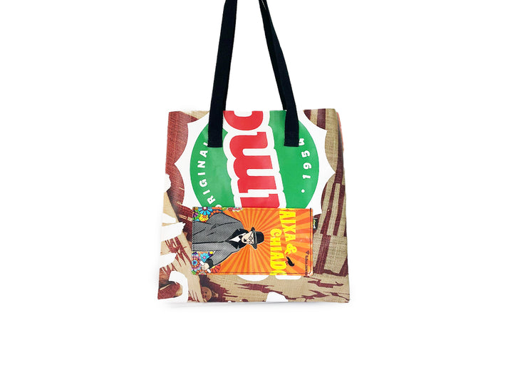 shopping bag lisbon fernando pessoa orange & brown