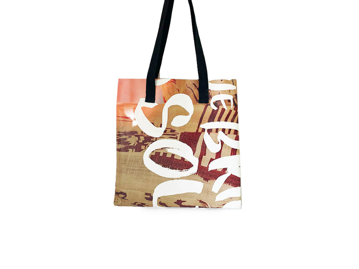 shopping bag lisbon fernando pessoa orange & brown