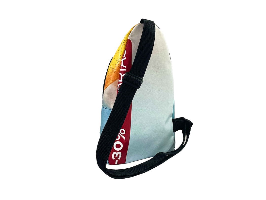 shoulder bag publicity banner light blue