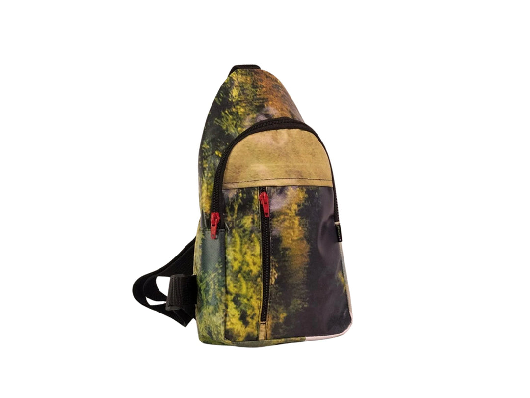 shoulder bag publicity banner green & beige