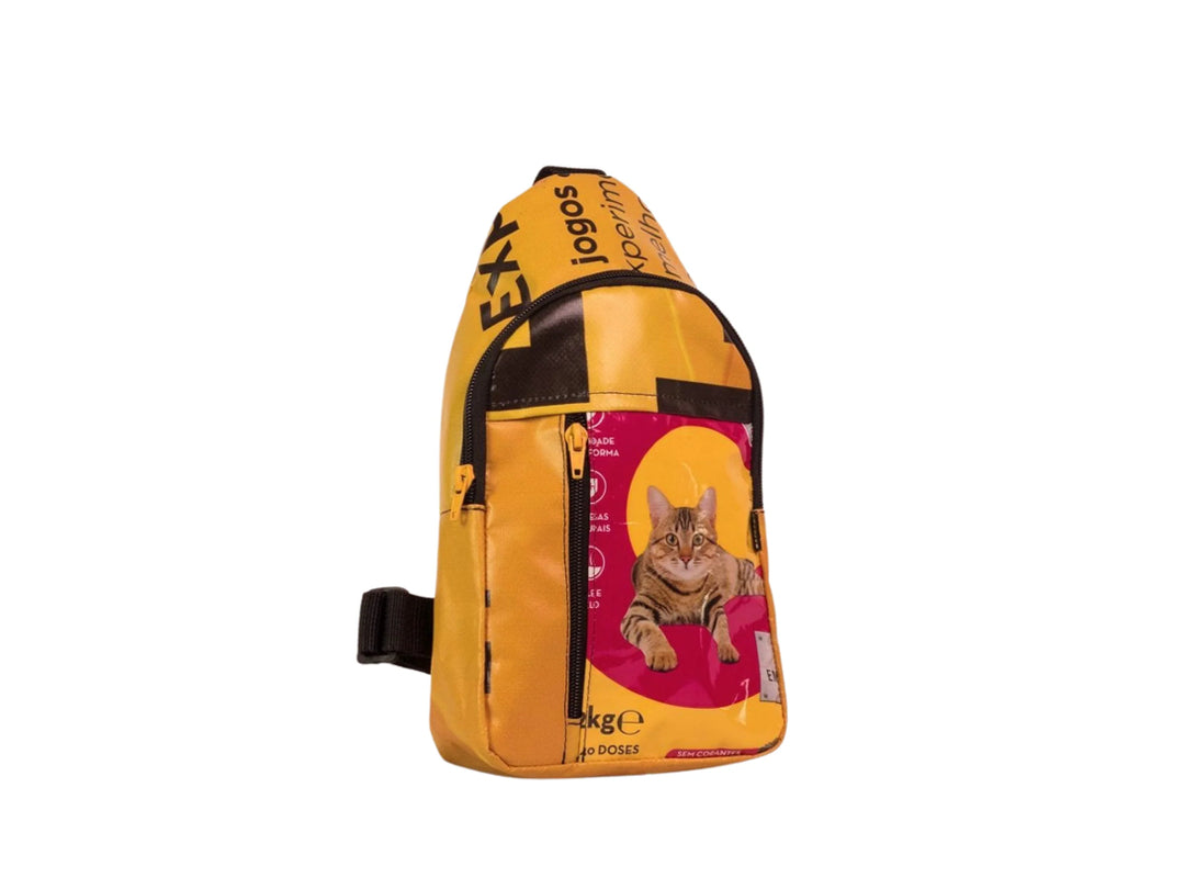 shoulder bag cat food package pink & yellow