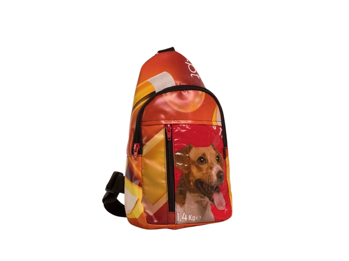 shoulder bag dog food package orange & red