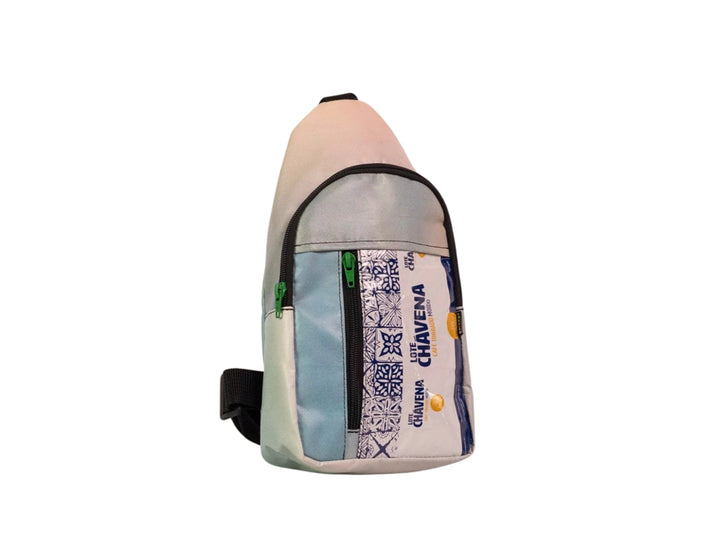 shoulder bag coffee food package blue & white tiles