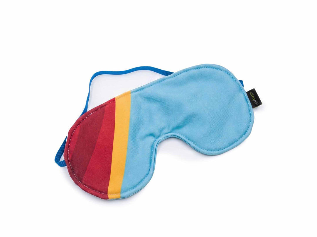 eco sleeping mask publicity fabrics blue, red & yellow