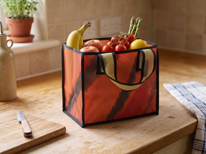 eco storage tote s publicity banner red & black