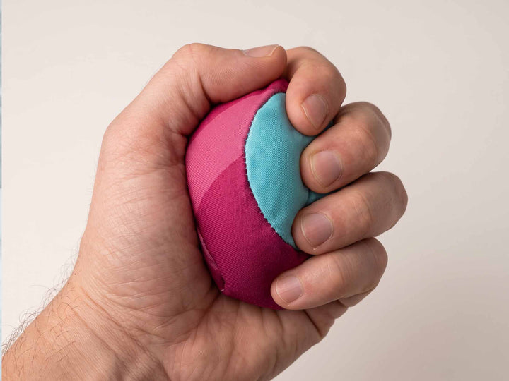 eco stress ball publicity fabrics red & blue