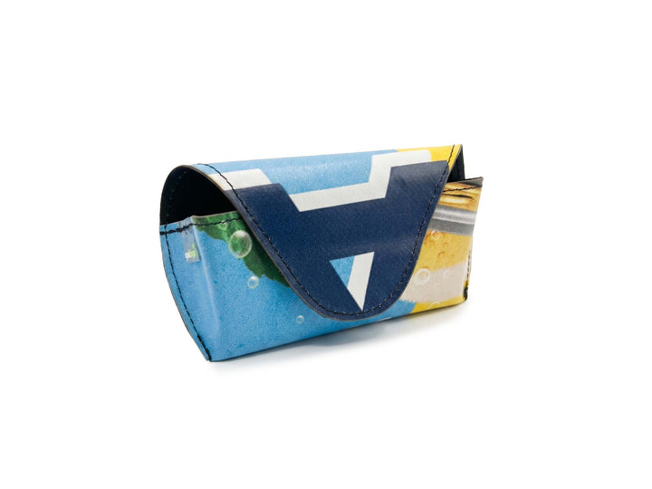 sunglasses case publicity banners blue & yellow