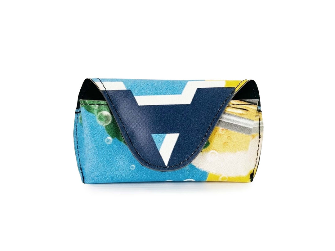 sunglasses case publicity banners blue & yellow