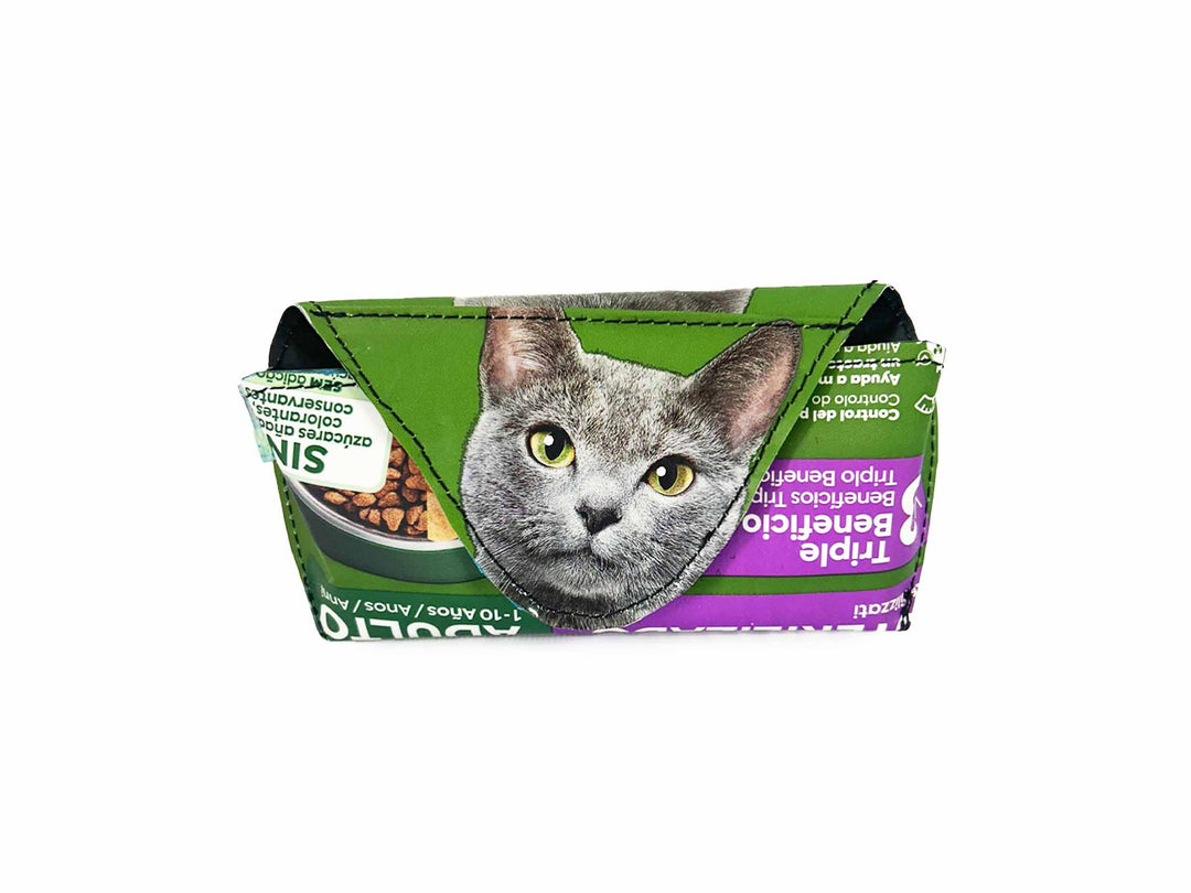 sunglasses case pet food package cat green
