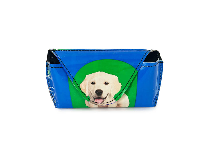 sunglasses case pet food package dog blue & green