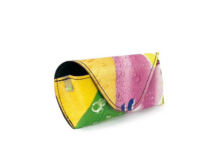 sunglasses case publicity banners yellow & purple