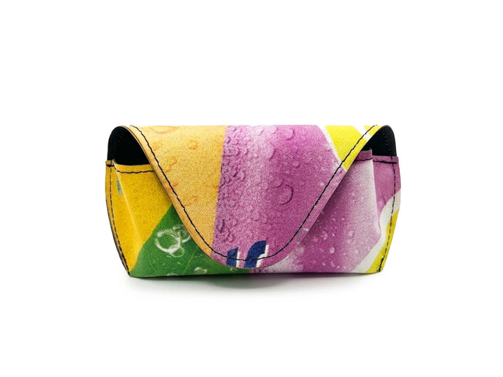 sunglasses case publicity banners yellow & purple