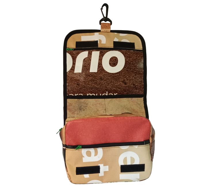 toiletry bag pet food package brown cat