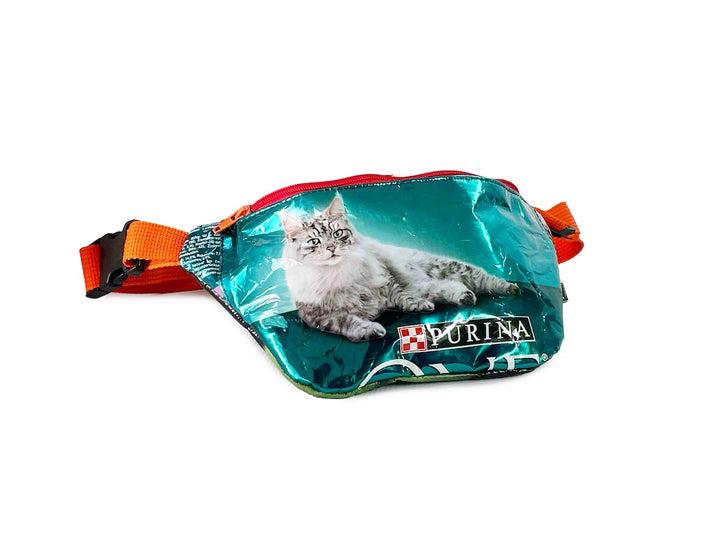waist bag essentials pet food packages light blue & white cat