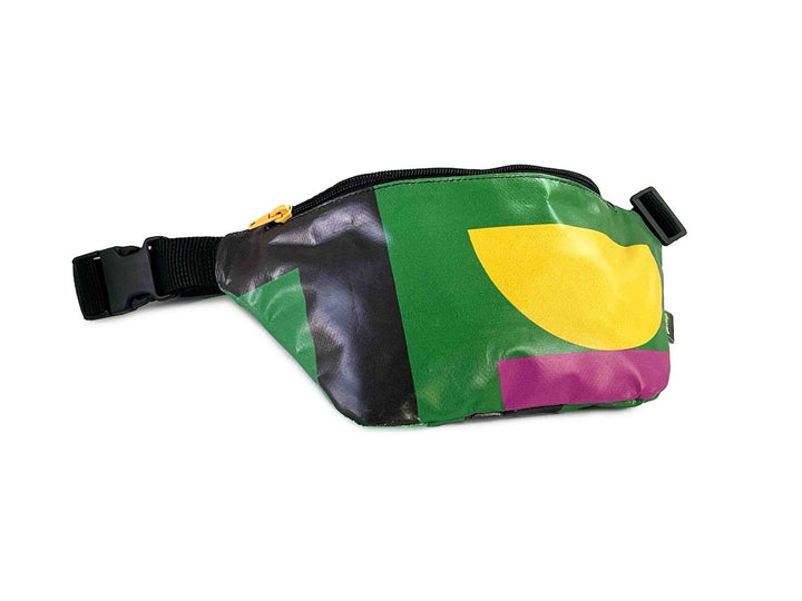 waist bag essentials publicity banner green, yellow & pink