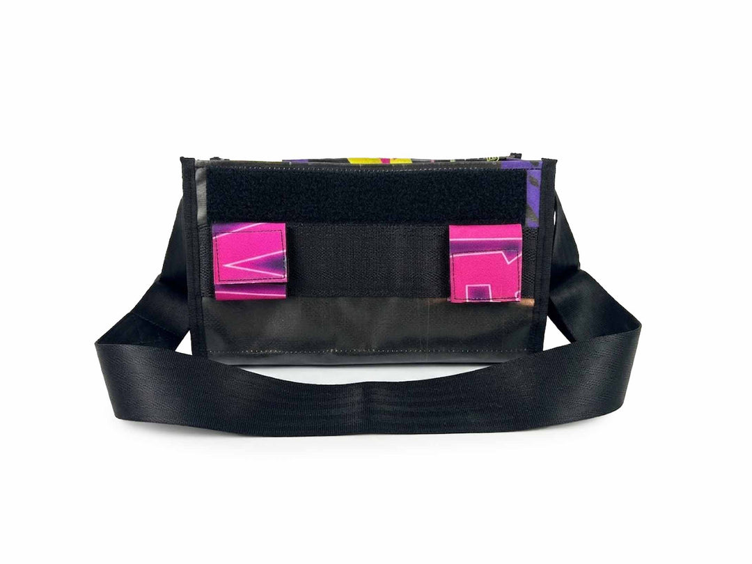 messenger bag / bike handlebar base black & yellow