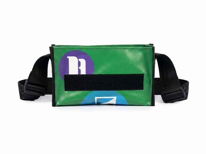 messenger bag / bike handlebar base green & blue