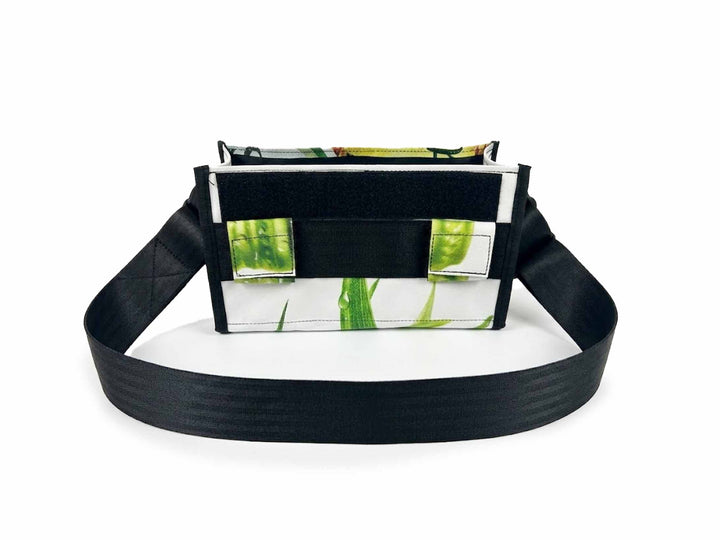 messenger bag / bike handlebar base white & green pineapple