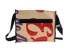 messenger bag base XL publicity banner purple & red letters