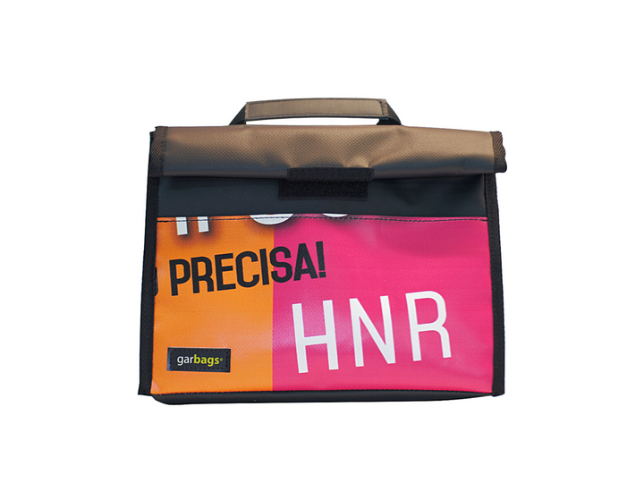 lunch bag publicity banner hot pink & orange