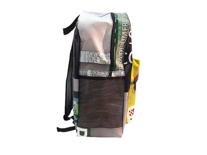 backpack school publicity banner & dog food package labrador black green