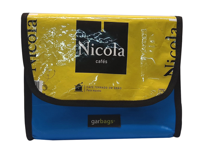 handlebar bag coffee package yellow & blue