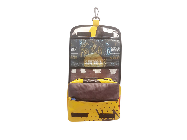 toiletry bag coffee package black & gold