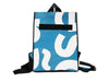 backpack base publicity banner yellow blue & white letters