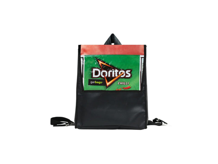 backpack XS publicity banner & chips package green & black
