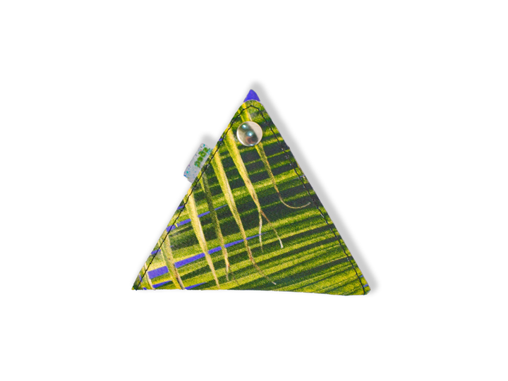 triangle purse publicity banner green stripes
