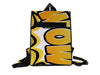 backpack base publicity banner yellow black & white letters