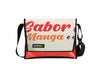 messenger bag M publicity banner beige & red