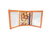 document holder snack package orange nuts