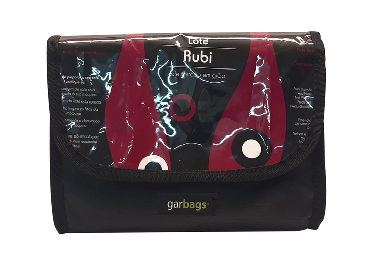 handlebar bag coffee package black & purple waves