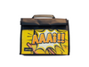 lunch bag publicity banner yellow comic