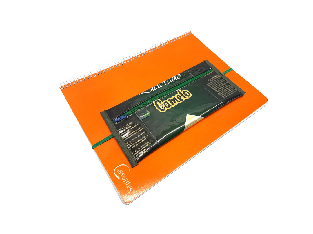 Pencil case elastic coffee package dark green