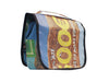 toiletry bag publicity banner brown & blue