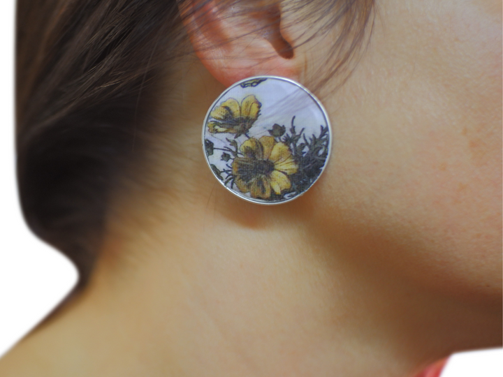 stud earrings blue bird coffee capsules