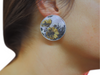 stud earrings yellow flowers & butterfly