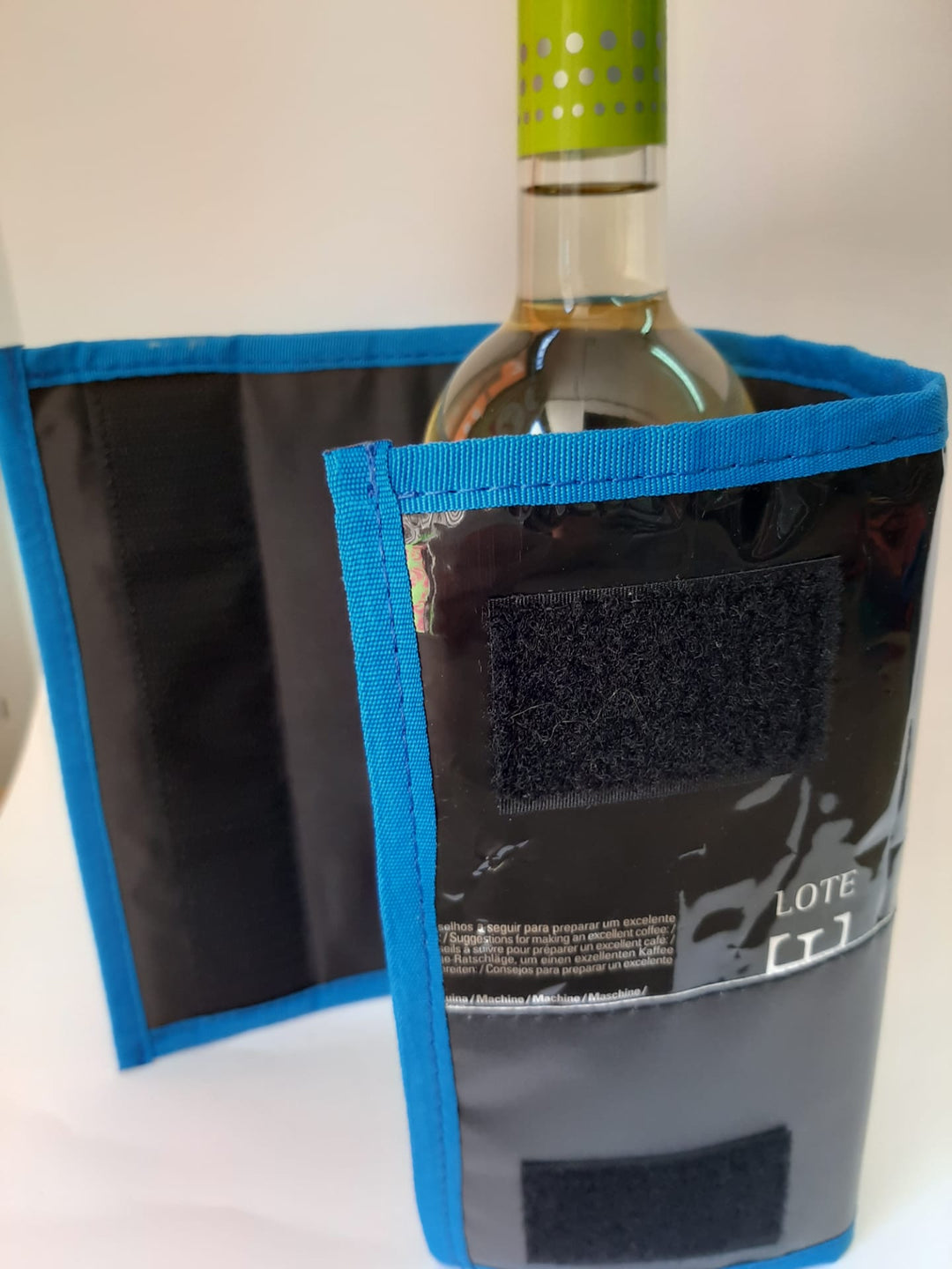 bottle sleeve cooler publicity banner black & green