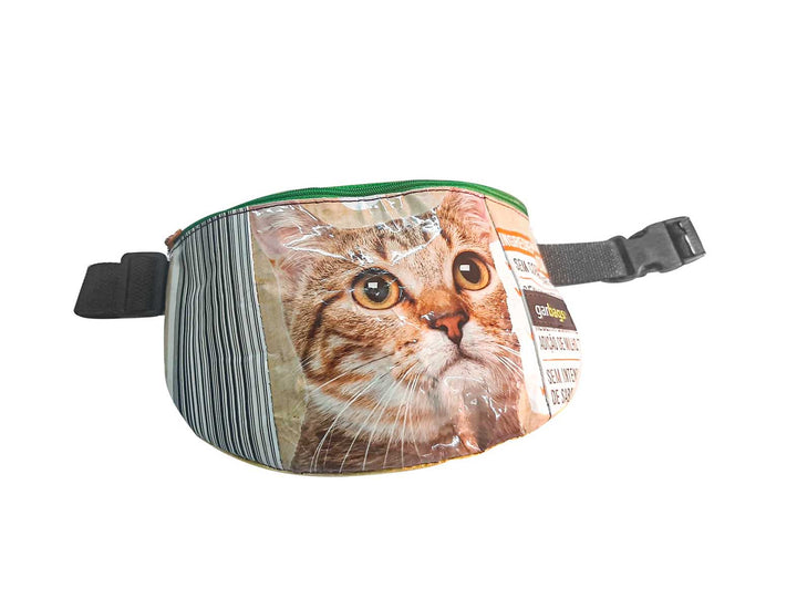 waist bag essentials cat food package orange eyes